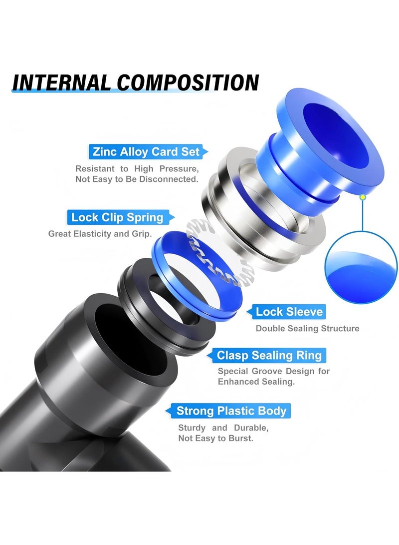 Pneumatic Blue Tee 3 Ways Tube Push to Connect Tube Quick Fittings Push Lock (Pack of 10) - Image 4